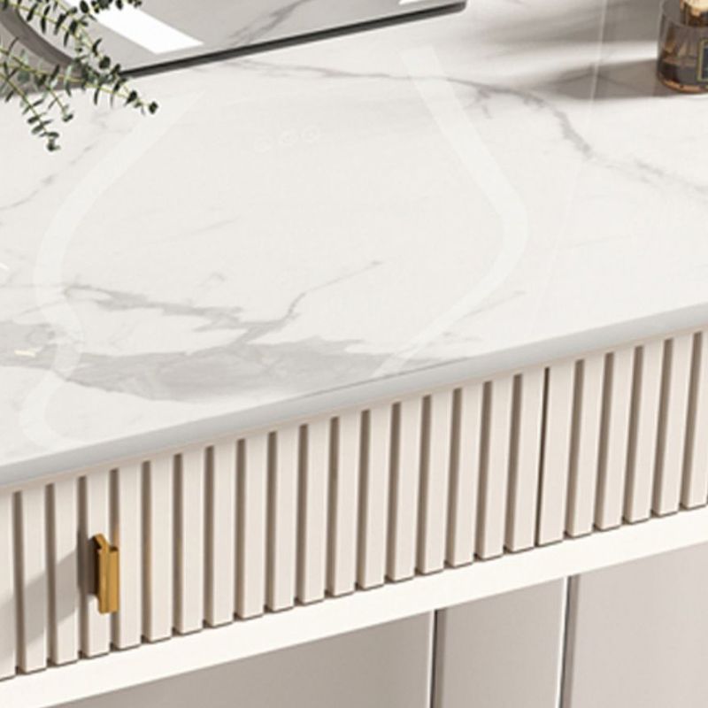 29.92" High Vanity Table with Drawers Stone Top Make-up Vanity
