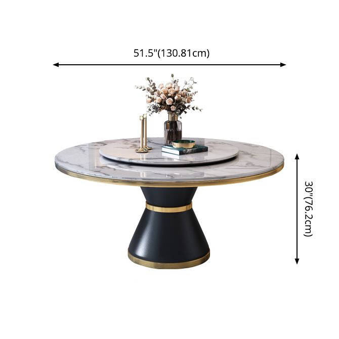 Round Kitchen Galm Sintered Stone Dining Table of Traditional Height for Dining Room Sets