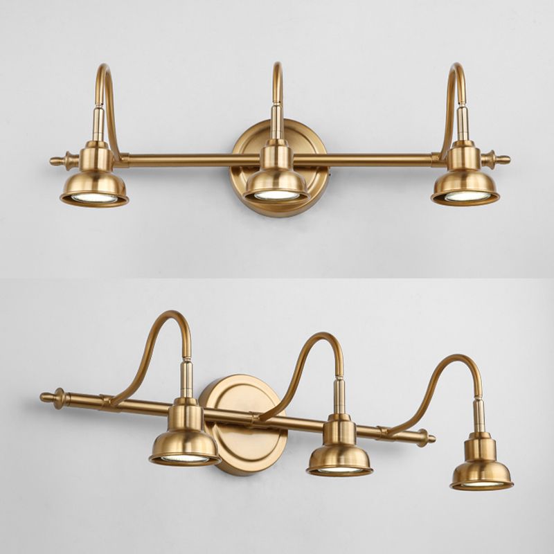 Postmodern Style Wall Sconce Gold Multi Blub Metal Wall Mounted Lamps for Bathroom