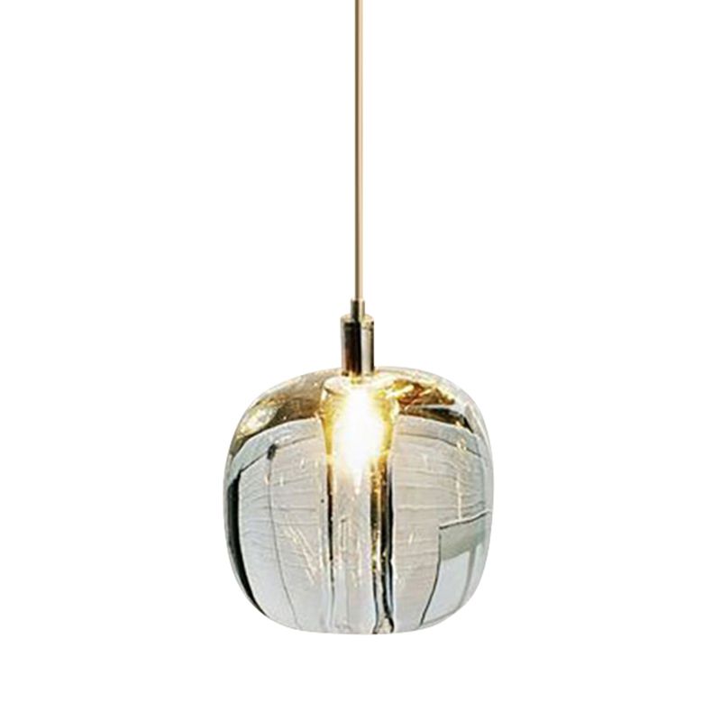 Post moderne stijl glas eenvoud hangende metalen basis enkele lamp hanglampje voor trap gang