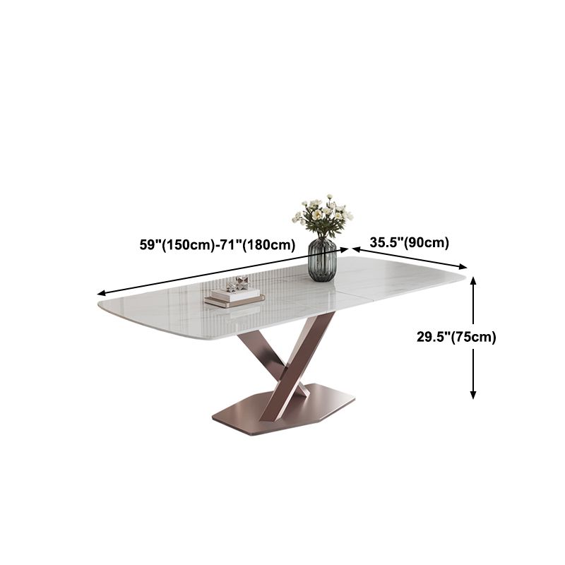 Modern 1/4/5/7 Pieces Scalable Dinette Set with Sintered Stone Rectangle Dining Table Set