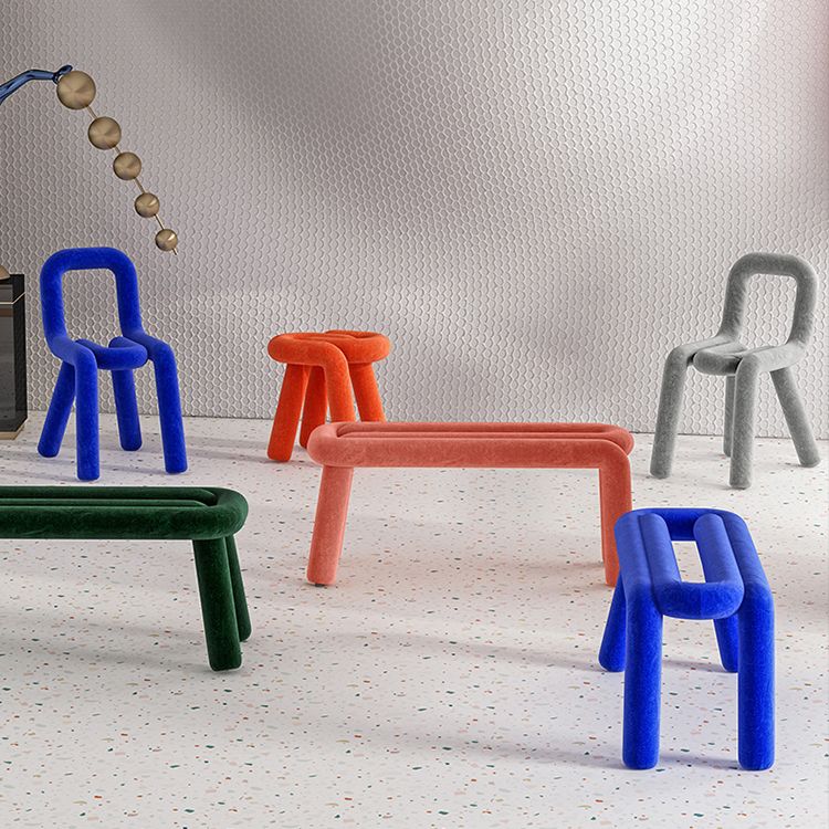 Modern Style Upholstered Dining Chair Open Back Dining Side Chair