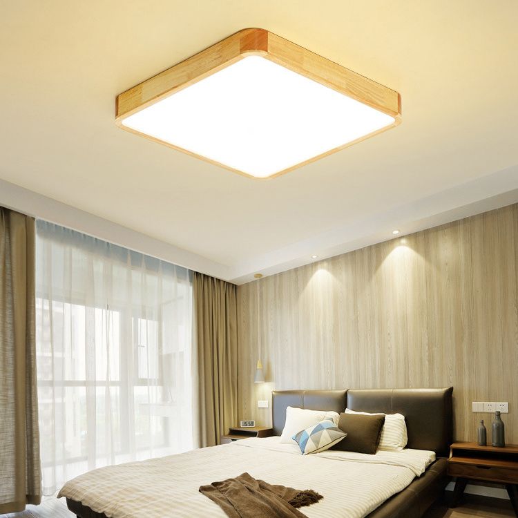 Holz 1-Licht Flush Lampe Armaturen modernen Stil Geometrische LED Flush Deckenleuchten