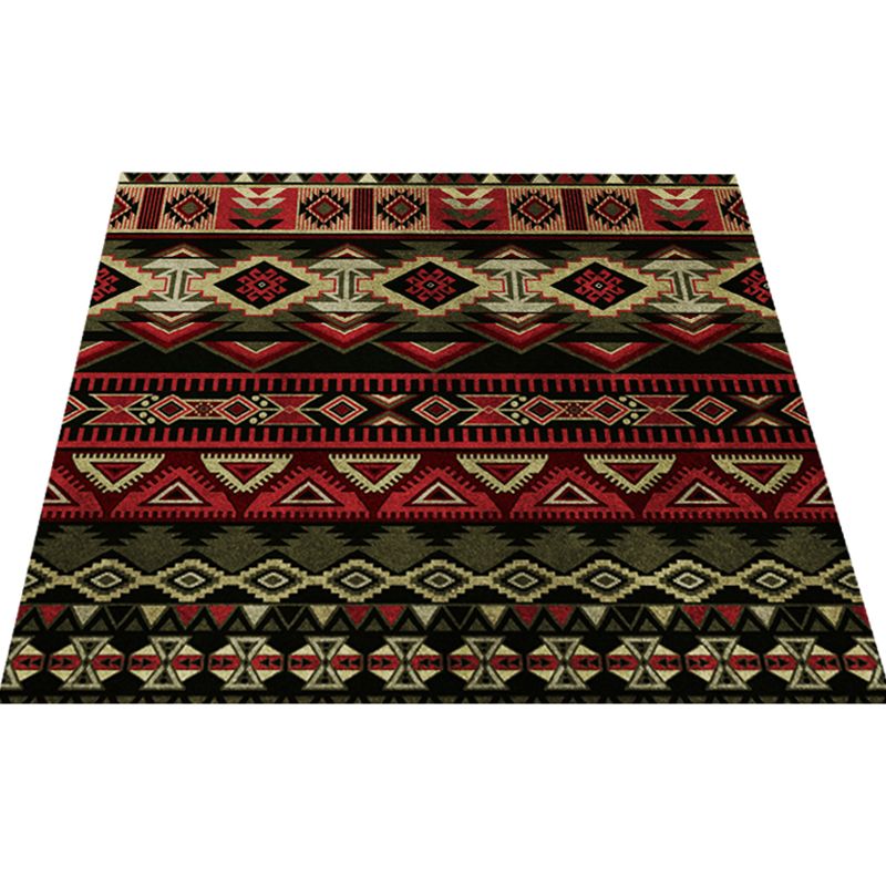 Boho-Chic Living Room Rug Multi Color Geometric Pattern Indoor Rug Anti-Slip Backing Easy Care Area Rug