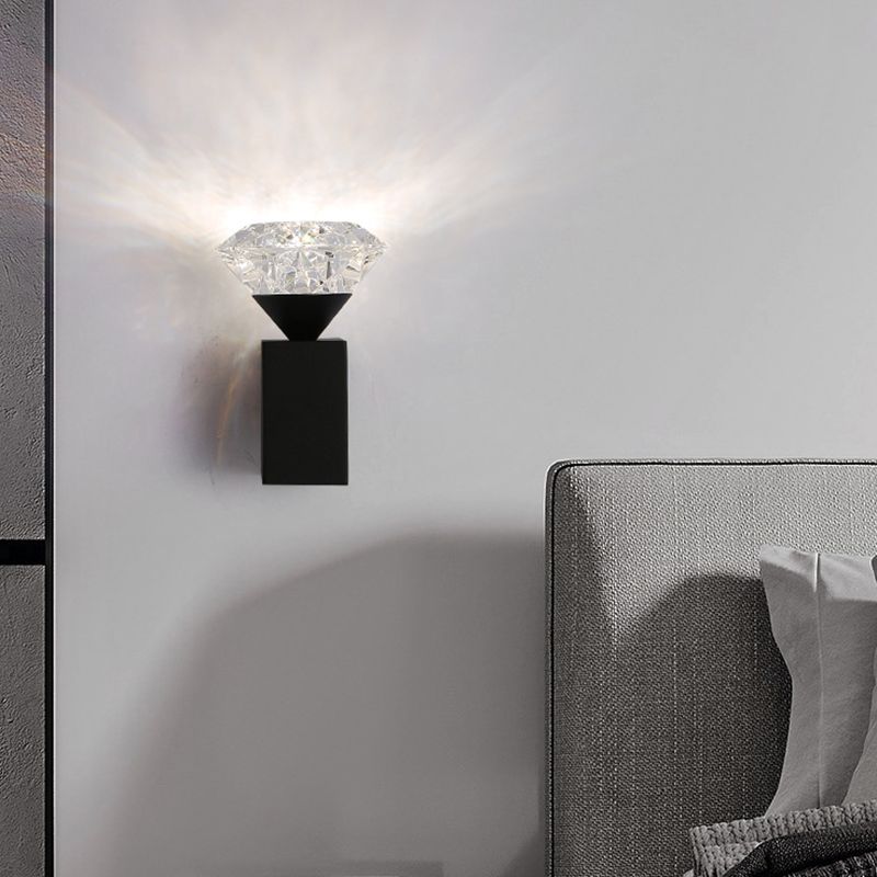 Modern Bath Vanity Lighting Acrylic Black/Golden Wall Light for Bathroom