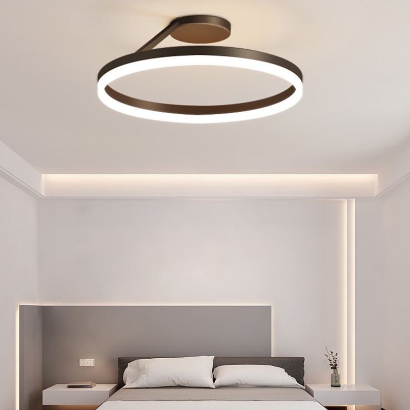 Metal Circular Mount Lighting Simplicity 1 Light Flush Mount Fixture