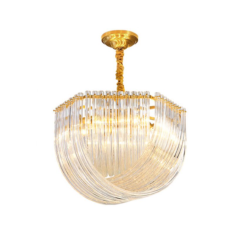 Moderne stijl kroonluchter koperen minimalisme hangend licht met kristal voor woonkamer