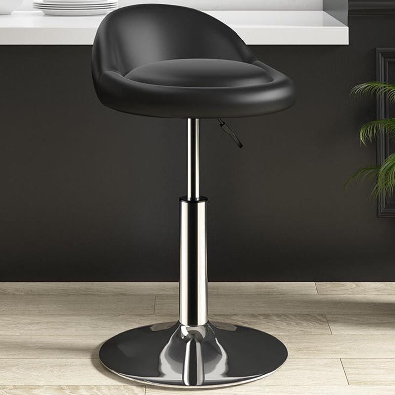 Modern Adjustable Height Swivel Stool Matte Finish Upholstered Bar Stools
