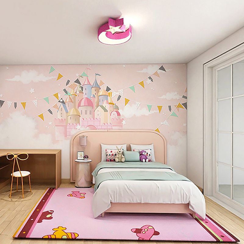 Illustration Castle Wall Decor Full Size Mural Wallpaper for Girl's Bedroom, Custom-Made