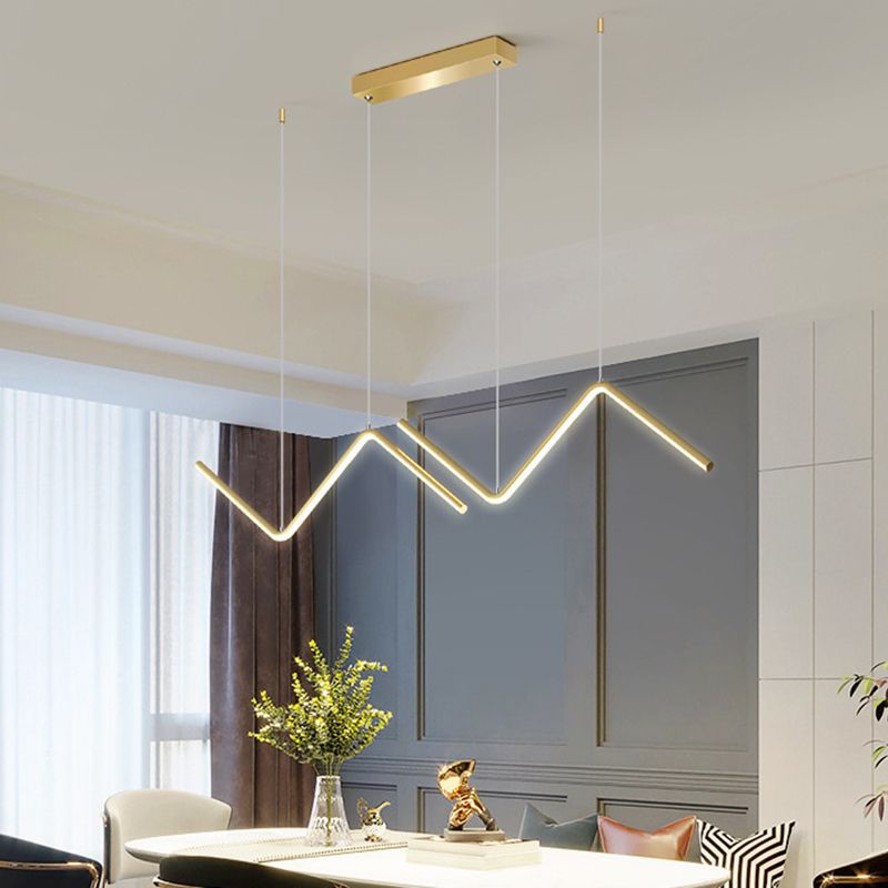 Golden/Black Ceiling Light Contemporary LED Kitchen Island Lighting for Foyer