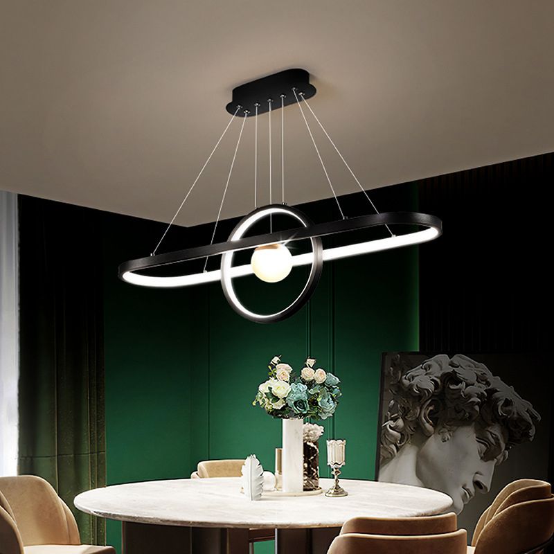 Contemporary Simplicity Ring Chandelier Pendant Light Acrylic Hanging Light Fixtures for Restaurant