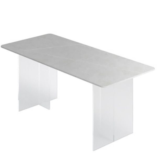 Medieval Modern Stone Dining Table Acrylic Base Table for Dining Room