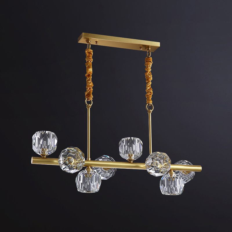 Modern Style Dining Pendant Light Crystal Shade Chandelier Lamp Fixture for Kitchen