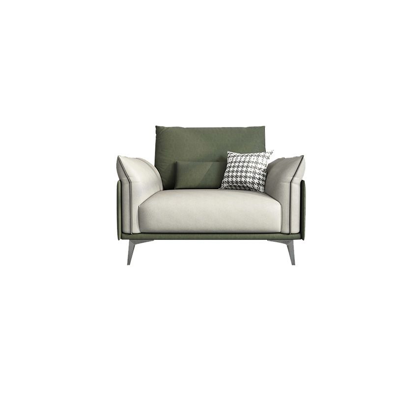 Faux Leather Stain Resistant Contemporary Sofa Couch in Green