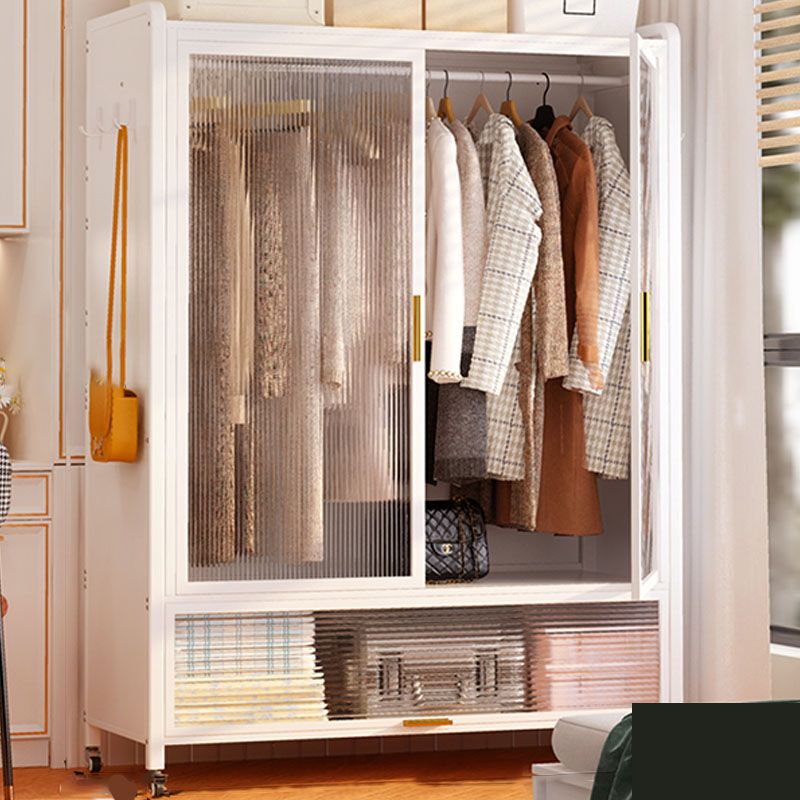 Modern Style Combination Armoire Glass Wardrobe Cabinet for Bedroom