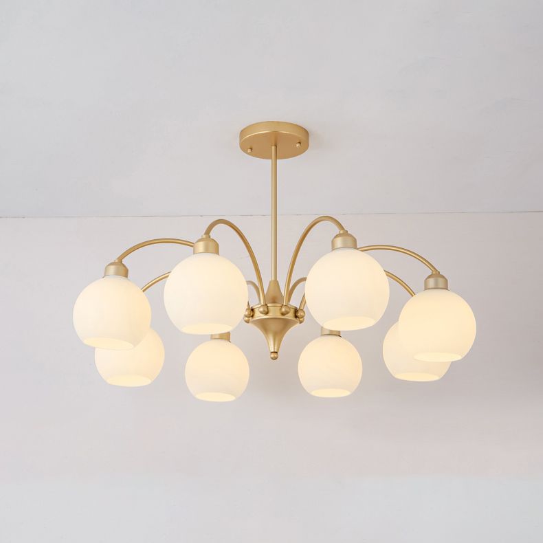 Modern Glass Chandelier Light Globe Shade Multi-Head Pendant Lamps for Living Room