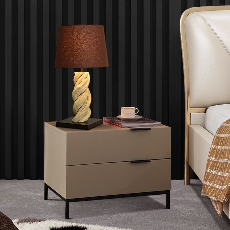 Square Metal with Multi-color Choice Wood Countertop Nightstand