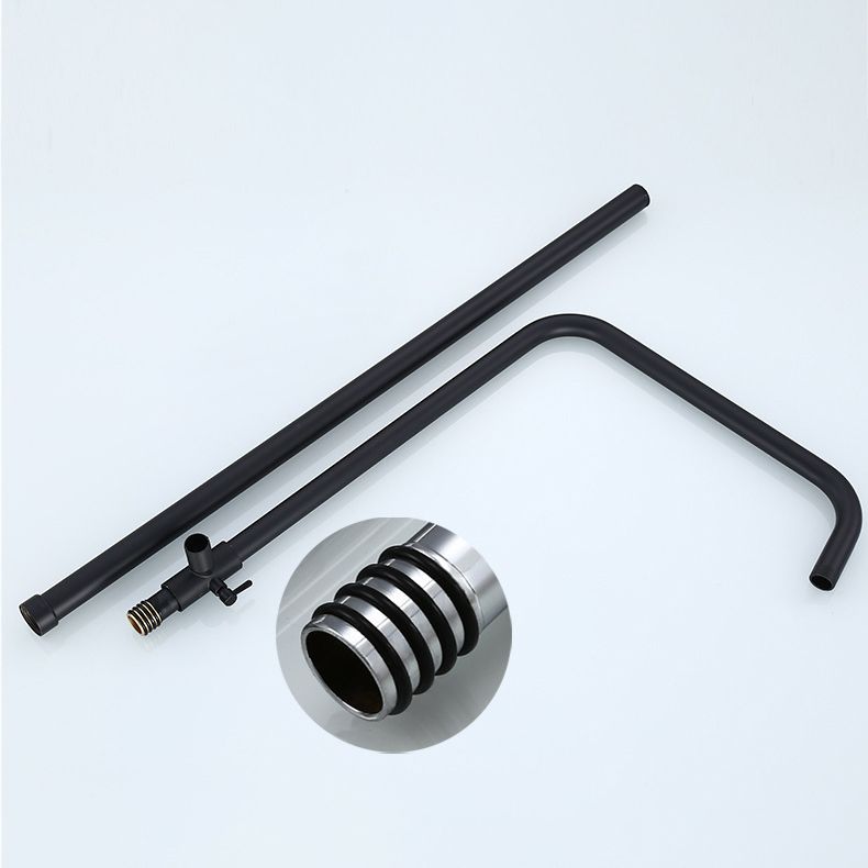 Modern Black Shower System Rain Massage Jet Lever Handle  Shower Trim