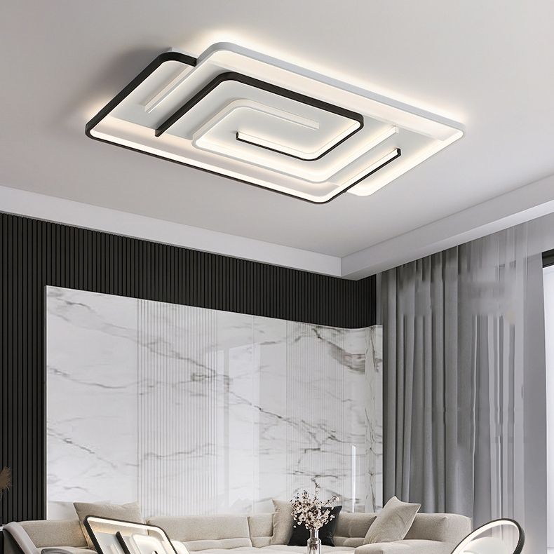 Nordic Style Metal Ceiling Light Geometry Ceiling Lamp with Silica Gel Shade for Bedroom