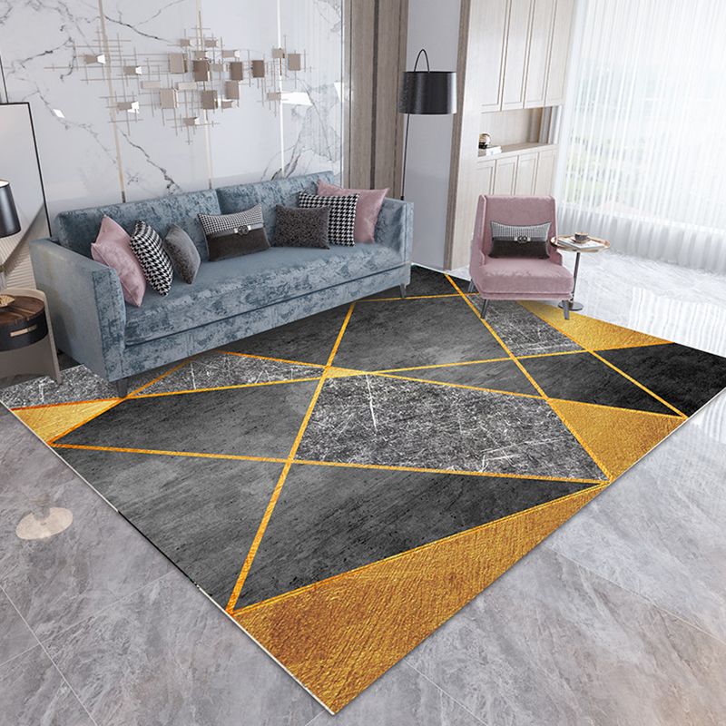 Classic Geometric Carpet Patchwork Modern Area Rug Polyester Anti-Slip Indoor Rug for Living Room
