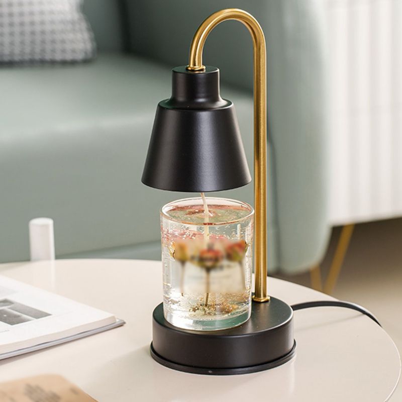 Lampada da tavolo in metallo nordico aromaterapia Lampada da scrivania di cera senza candele per camera da letto
