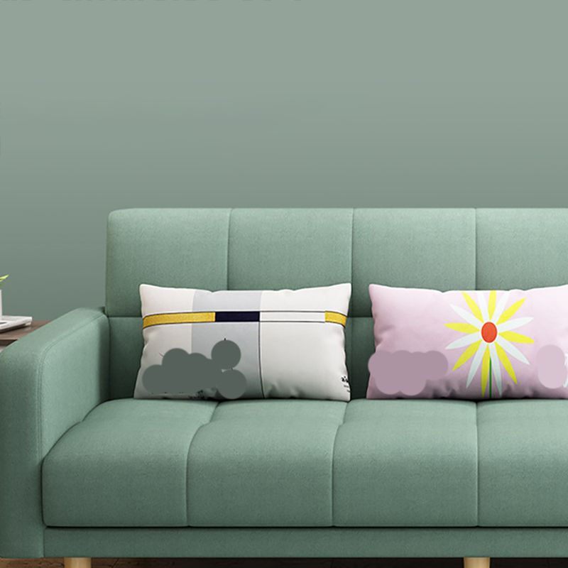 Modern Style Wooden Base Scientific Cloth Cushion with Pillow Rectangular Sofa