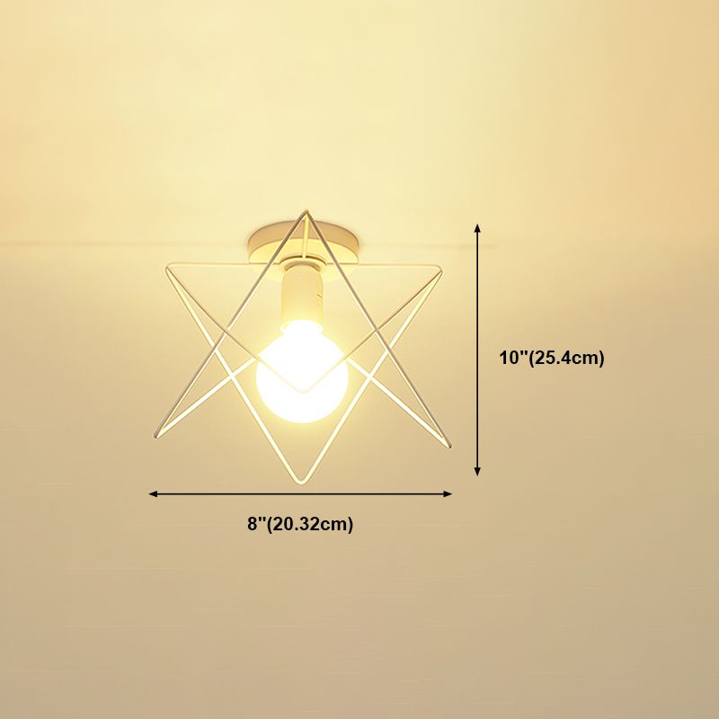 Metalen geometrische schaduw spoel plafondlicht industrieel 1 licht spoelbevestiging in het wit