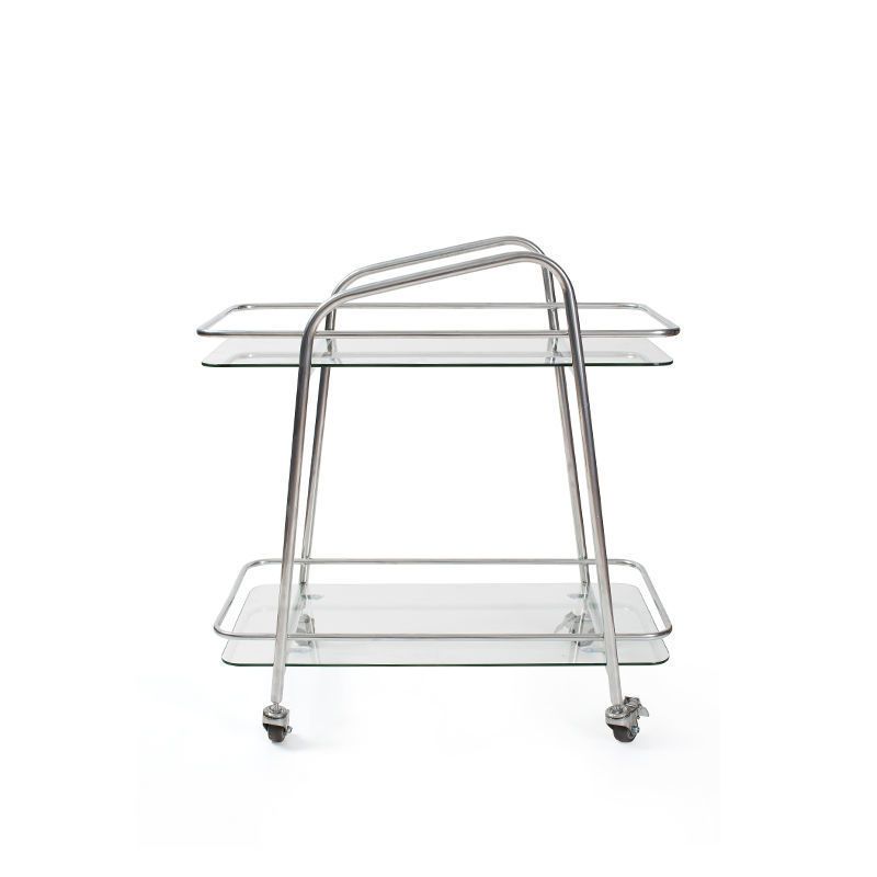 Contemporary Double Tier Rectangular with Storage Glass End Table