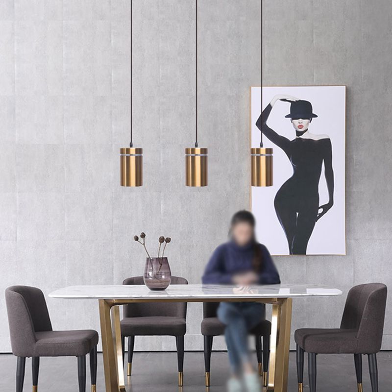 Cilindervorm eetkamer hanger aluminium 1-licht postmodern hangend licht in messing