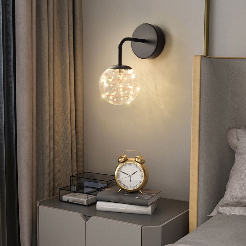 Nordic Modern Wall Mount Light Simple Glass Shade Wall Sconce Lamp Fixture for Living Room