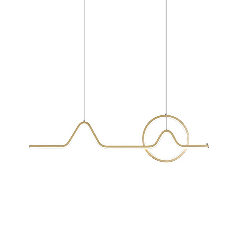 Estilo moderno lineal isla colgante de metal simple luz de metal para restaurante