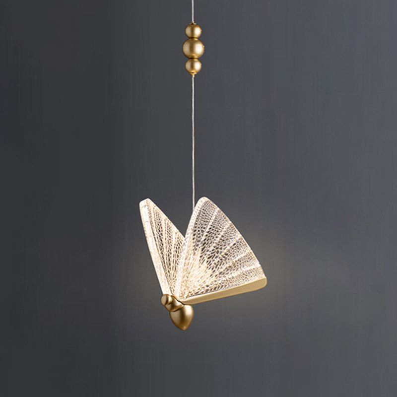 1-Light Acrylic Suspended Lighting Fixture Modern Pendant Light Kit for Bedroom