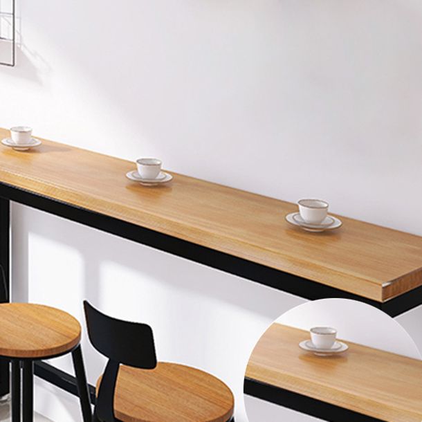 Rectangular Bar Height Table Industrial Style Bar Table with Trestle Base