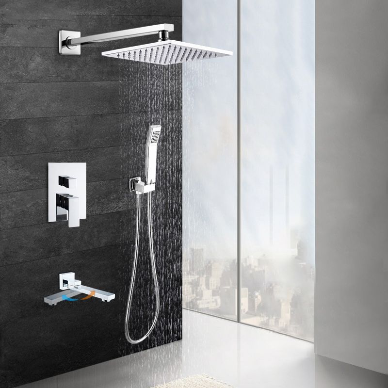 Modern Shower System Brass Adjustable Spray Pattern Ceiling Mounted Shower Combo