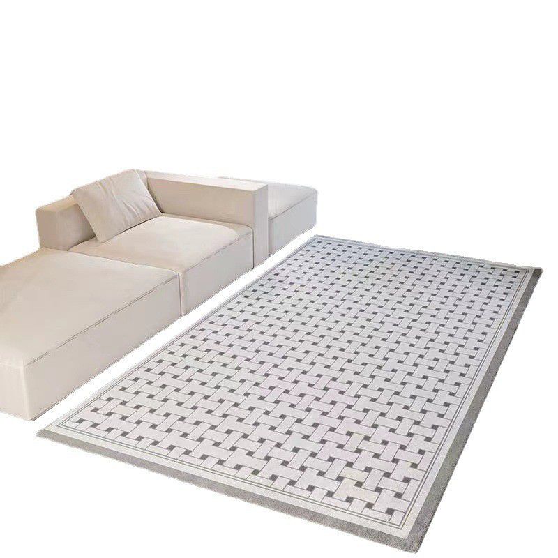 Brown Casual Rug Pattern Polyester Indoor Rug Tear Resistant Rug for Living Room