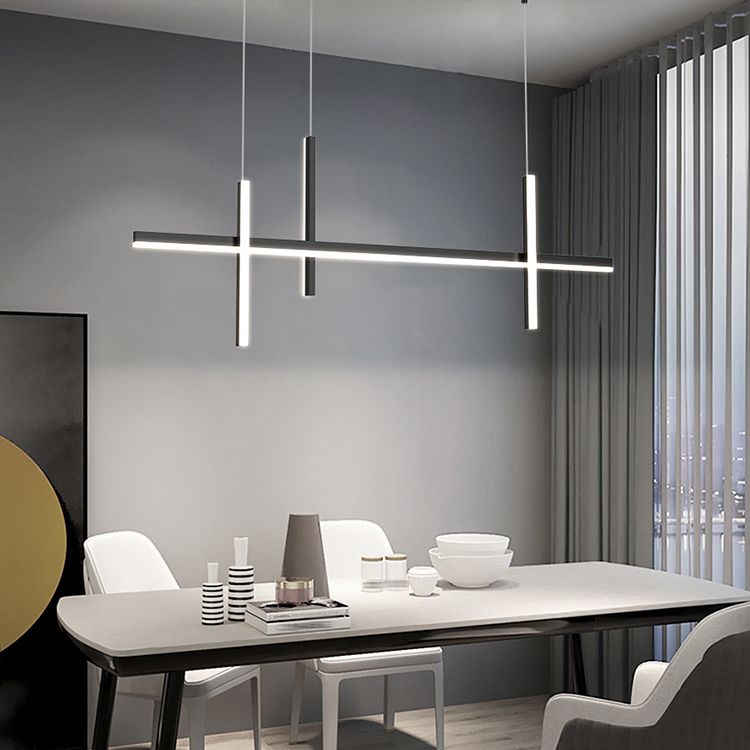 Modern Linear Chandeliers Island Light Fixtures Metal Chandeliers for Dining Room
