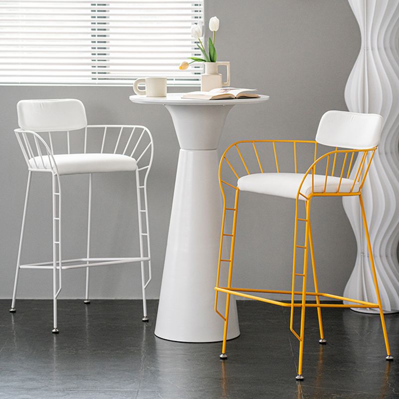 Contemporary 39" Height Backrest Counter Stool with Leather Cushion