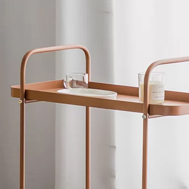 Mid-Century Side Table with Metal Shelves Geometric Tray Top Corner Table