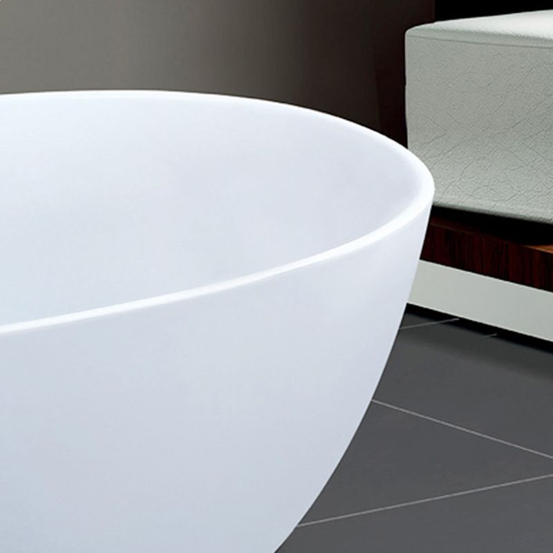 Modern Ellipse White Bathtub Acrylic Back to Wall with Drain Bath Tub