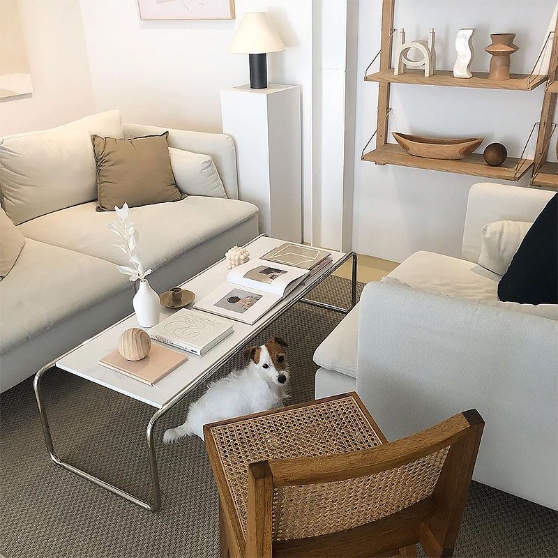 Scandinavian Sled Coffee Table Set Wooden Coffee Table Set for Living Room