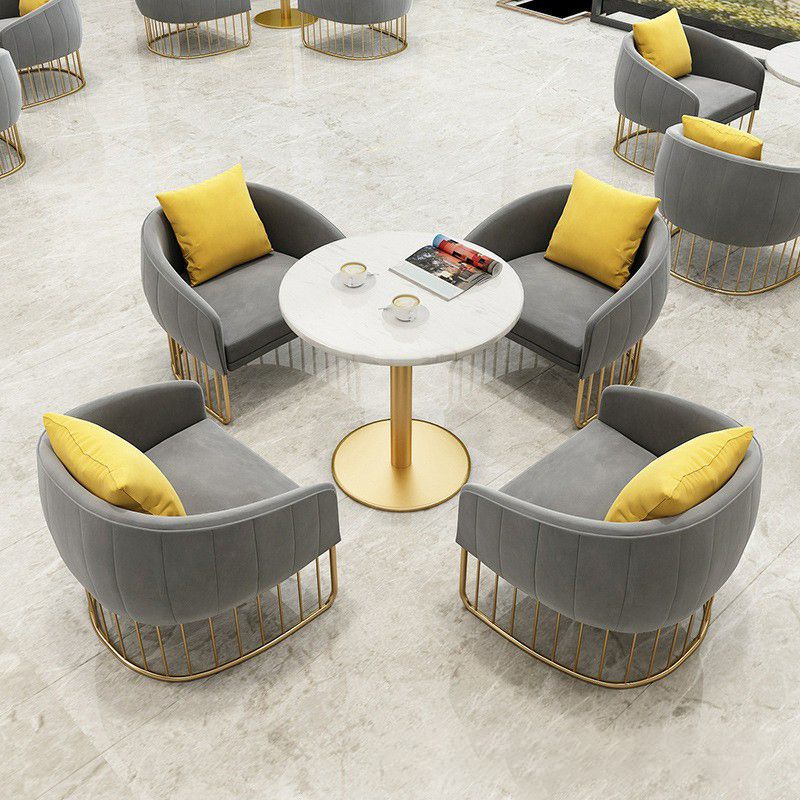 White 1/2/5 Pieces Dining Set Modern Style Stone Dining Table Set for Home Use