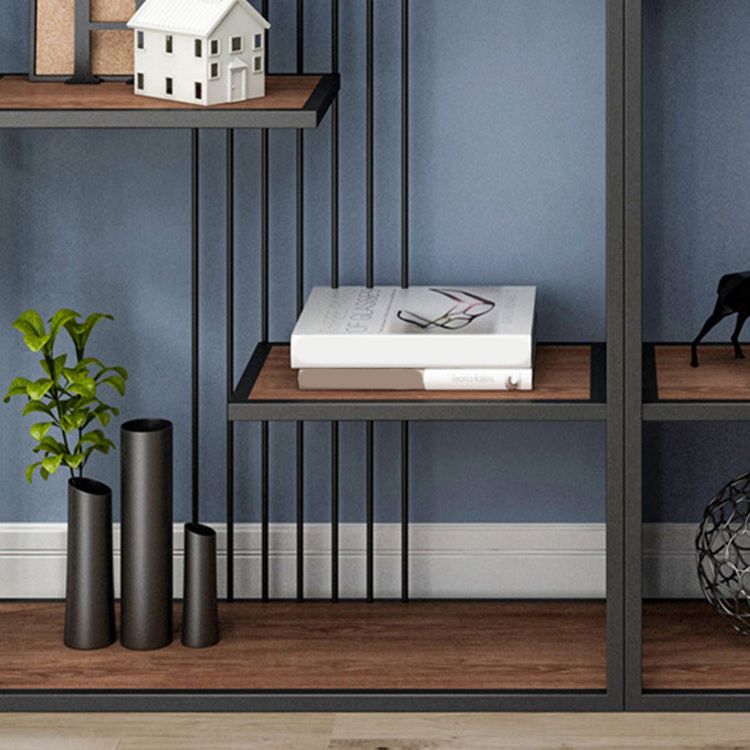 Modern Antique Finish Shelf Bookcase Metal Etagere Bookshelf with Shelves