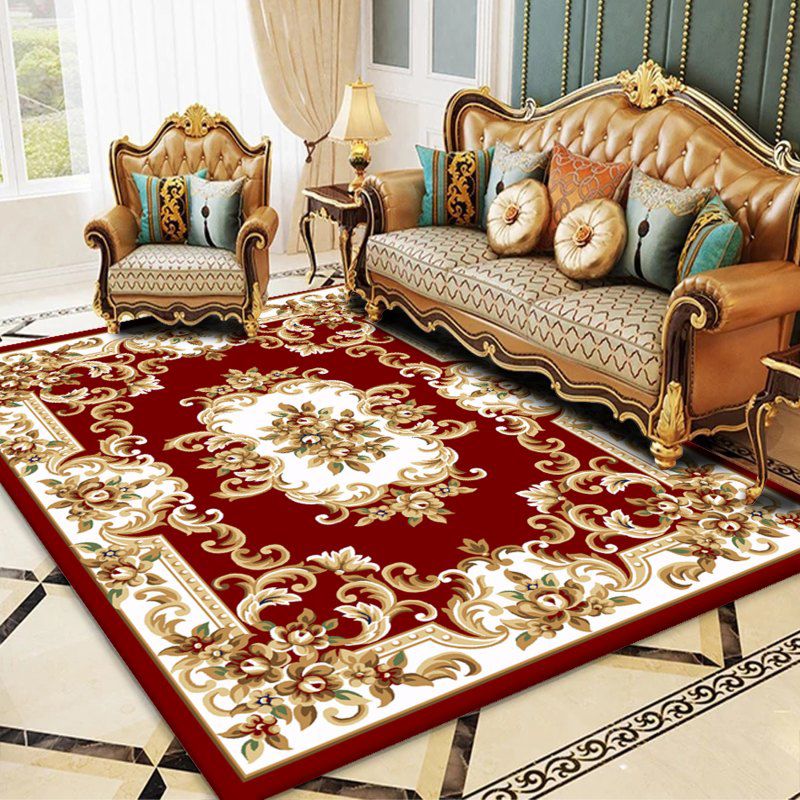 Navy Modern Rug Blending Graphic Rug Stain Resistant Rug for Living Room