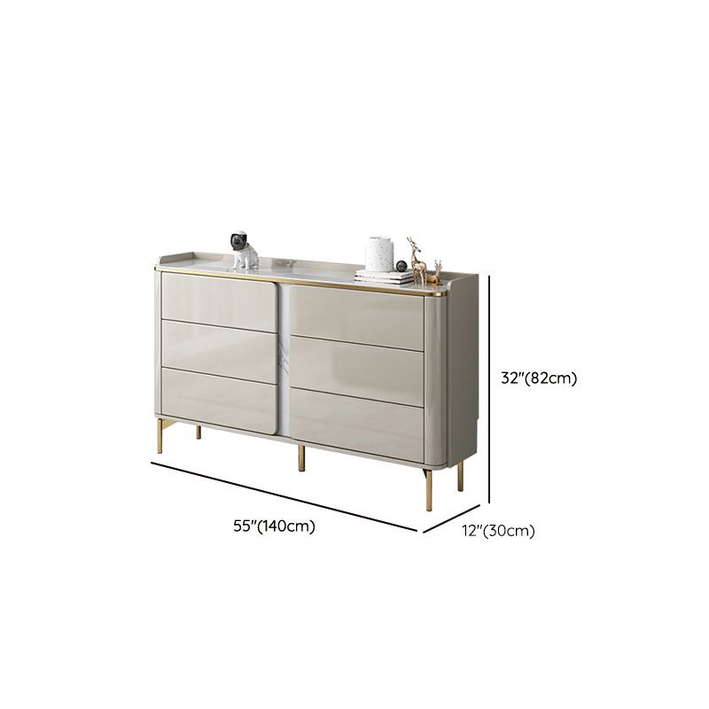 Classic Glam Dresser Stone Storage Chest Dresser with 6 Drawers , 11.7 Inch Width
