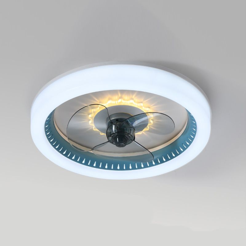 Acrylrunde LED -Spülen -Decken -Deckenventilator Makkaronstil Halbflush -Leuchte für Schlafzimmer