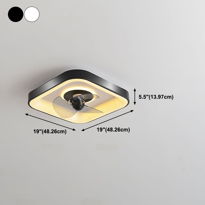 Geometrische Form Metall Deckenlüfter Moderne Style 2 Leuchten Deckenventilator Lampe