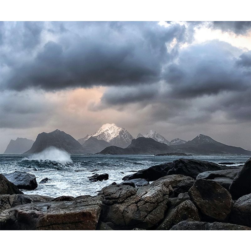 Contemporary Style Sea Wallpaper Mural Wall Covering Bathroom Floor Murals