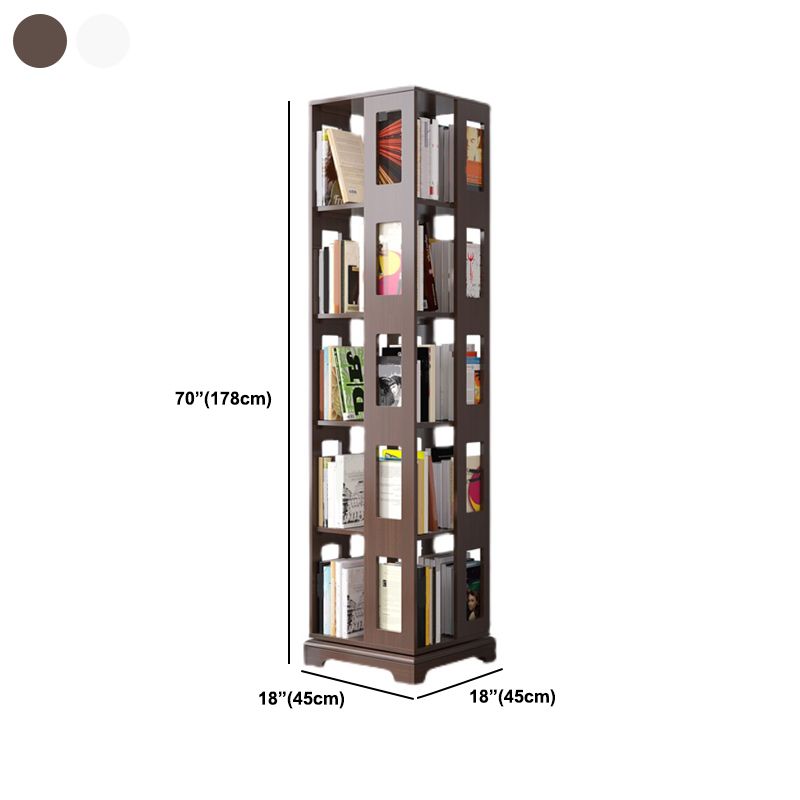 Solid Wood Bookshelf Scandinavian Rotatable Open Back Bookshelf