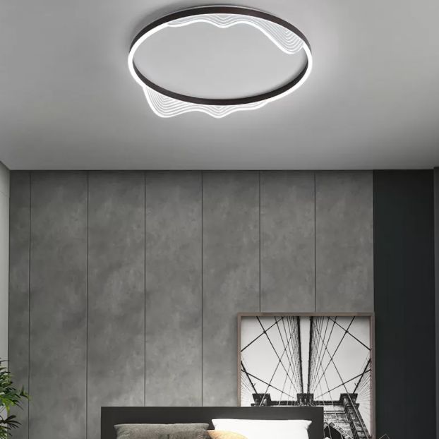 Plafonnier circulaire encastré dessin animé simplicité moderne luminaire de montage au plafond pour chambre à coucher