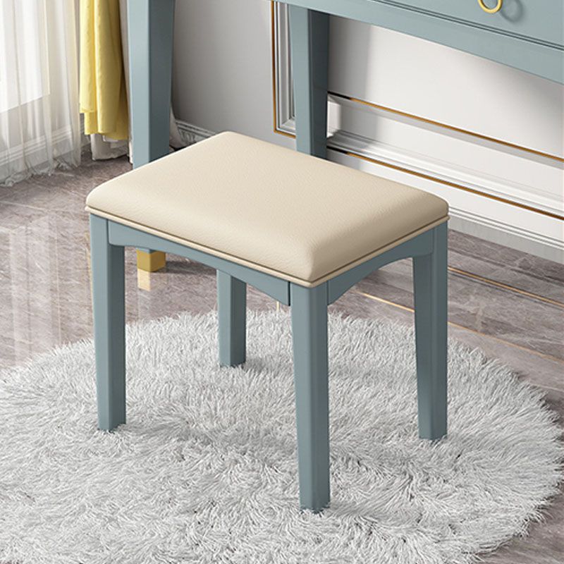 Contemporary Vanity Table with 1 Drawer and Mirror in Rubberwood